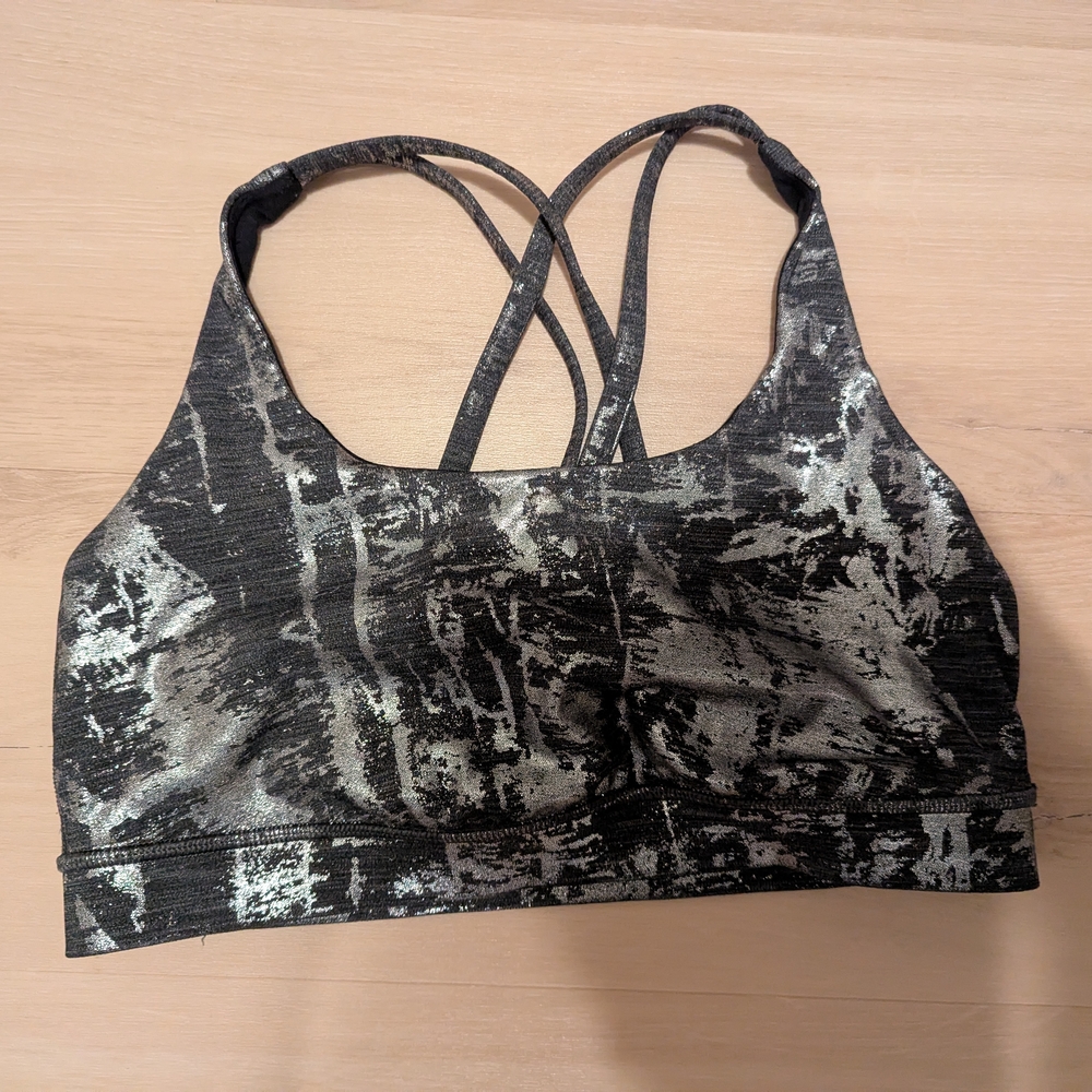 Women's Black and Gray Sports Bra